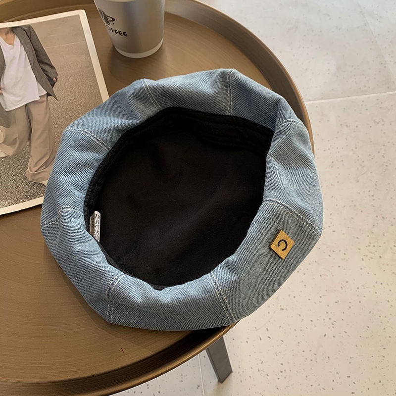 Mũ Beret Chất Liệu Denim Phong Cách Hàn Quốc Thiết Kế Mới