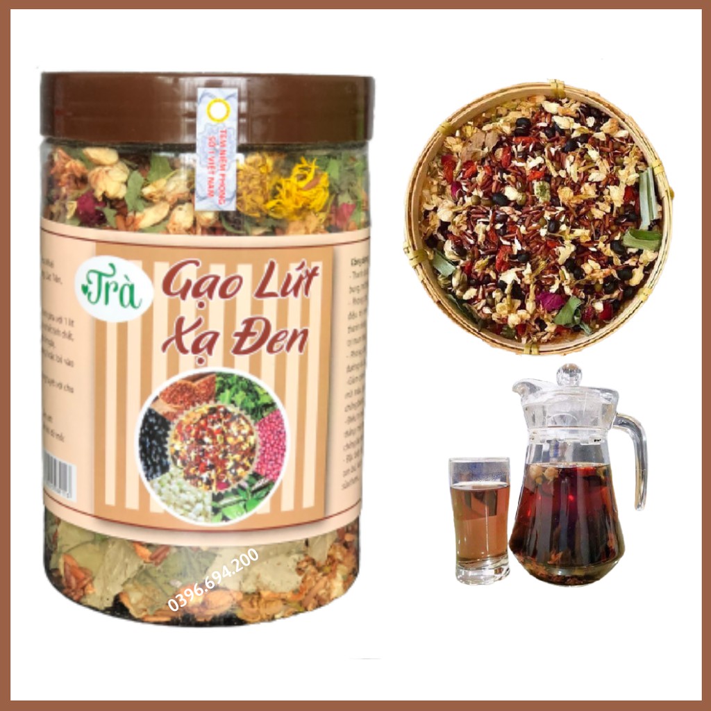 500gr Trà Gạo Lứt Xạ Đen, Đậu Đen Xanh Lòng, Đậu đỏ, Hoa Nhài, Lá Sen, Cỏ Ngọt, Lạc Tiên, Đẹp Da,Thanh Lọc Cơ Thể