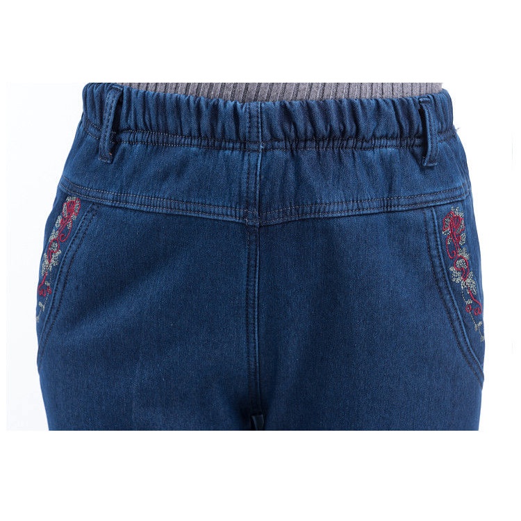 Quần Jeans Dài Lưng Cao Ống Đứng Thời Trang Cho Phụ Nữ Trung Niên