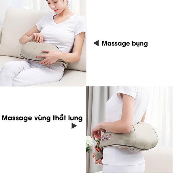 Máy Massage Lưng Cổ Vai Gáy 6D Hồng Ngoại HM-V85, Đai Mát Xa Cổ Vai Gáy Dùng Trên Ô Tô