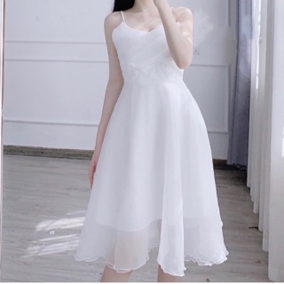 Váy 2 dây xếp ngực