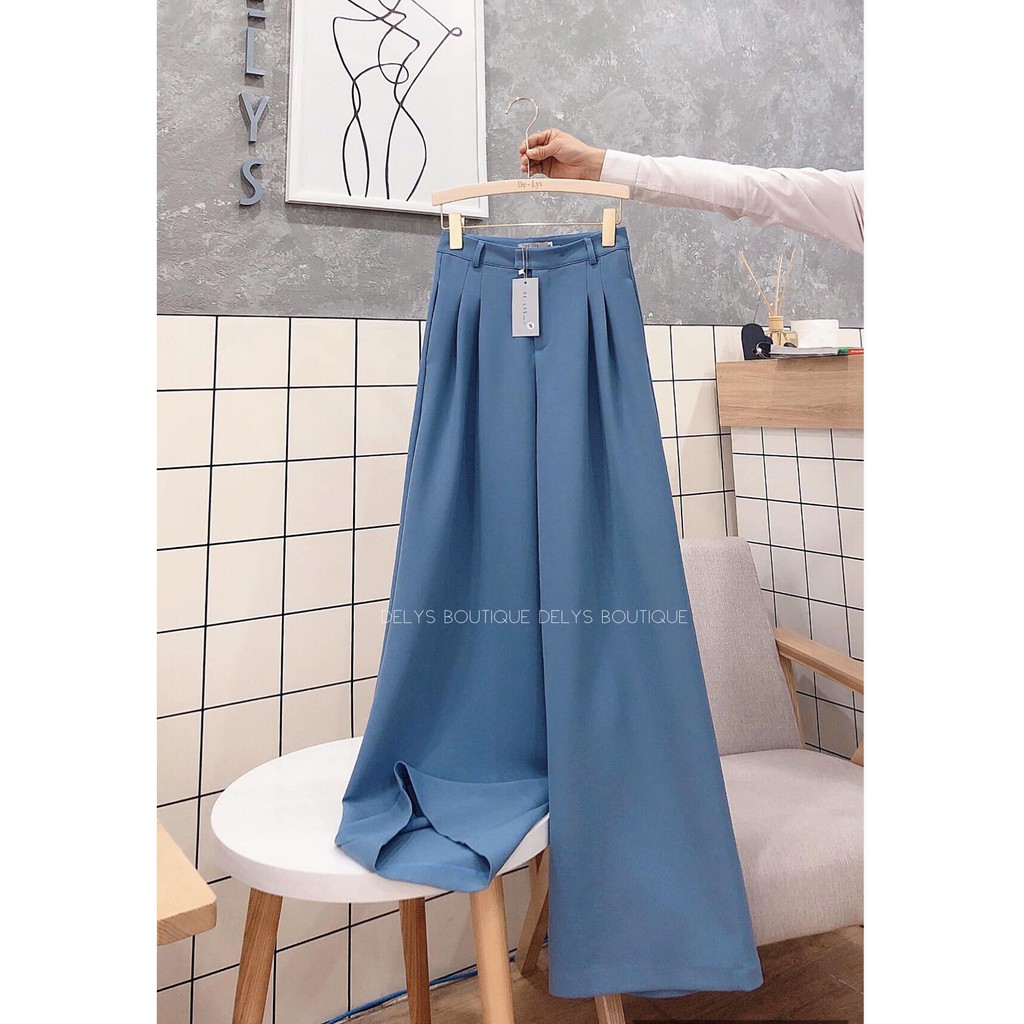 Quần suông ống rộng nữ Delys quần ống rộng nữ lưng cao dáng xuông | BigBuy360 - bigbuy360.vn