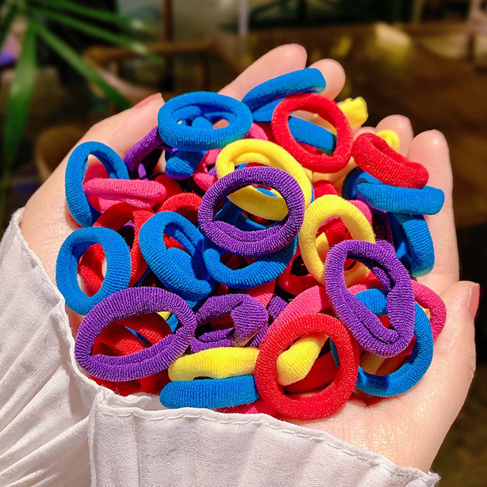 Set 50 Dây Buộc Tóc Co Giãn Nhiều Màu Cho Nữ