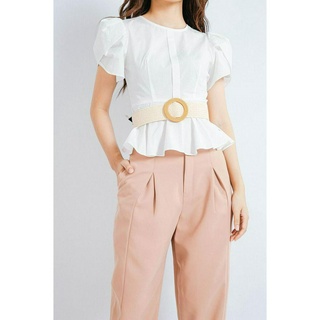 Áo peplum tay cánh hồng