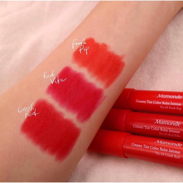 Son bút chì 3 in 1 Mamonde Creamy Tint Color Balm Intense Màu 30 Đỏ Cam