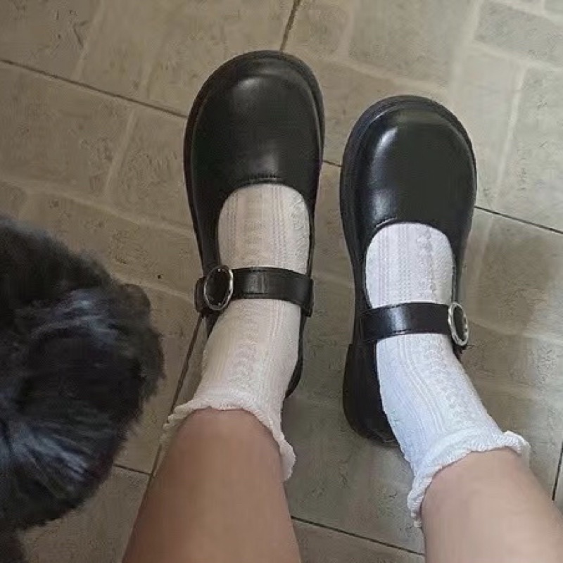 SẴN HÀNG - Giày Lolita quai dính khuy tròn nhẹ nhàng tiểu thư