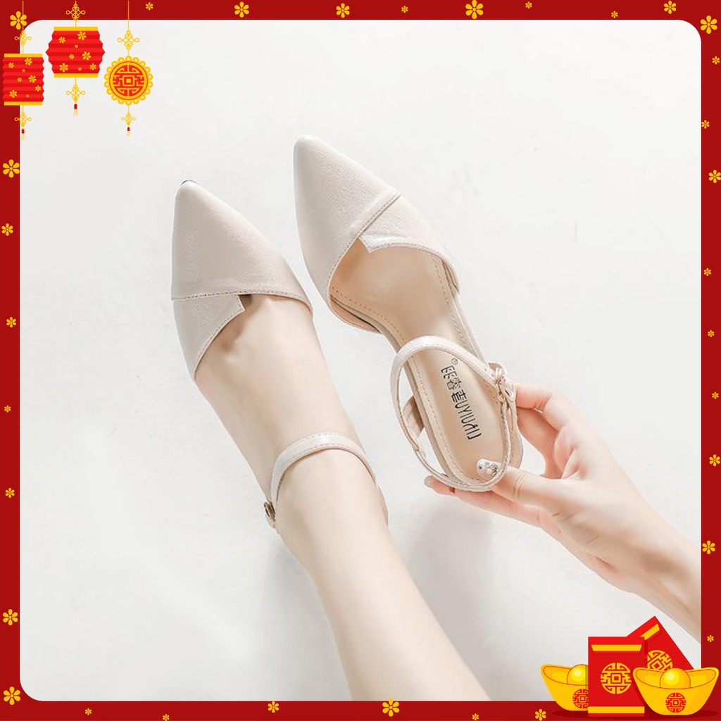 Free⚡Ship - Giày Nữ Da Mềm Mũi Nhọn mã P1A