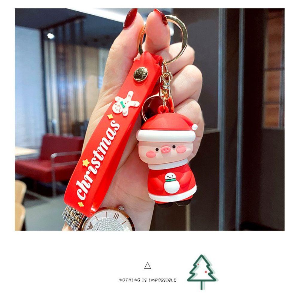 Móc Khóa Hình Ông Già Noel Bằng Cao Su Mềm Dễ Thương