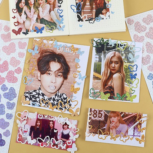 Sticker bướm Có viền version 2 loại to siêu nhiều Trang trí Toploader