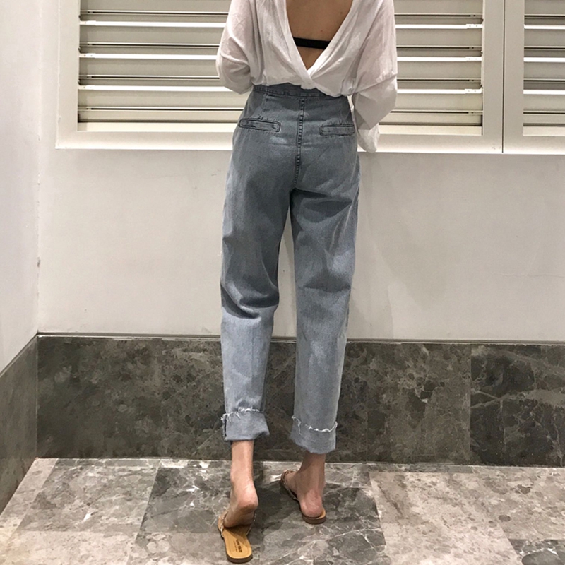 （S-4XL）Quần Jeans rách phong cách vintage