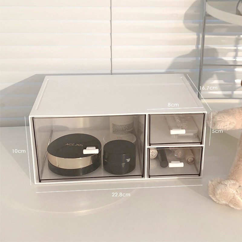 Hộp Đựng Mỹ Phẩm Để Bàn Nhiều Ngăn Chống Bụi Tiện Dụng
