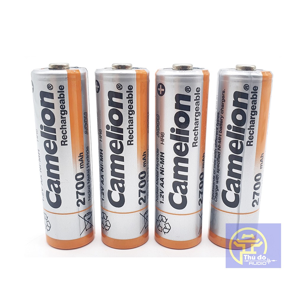 Combo 04 viên pin sạc Camelion 2700mAh 1.2V mẫu mới, pin chuyên dụng cho camera, micro...Tặng kèm hộp đựng