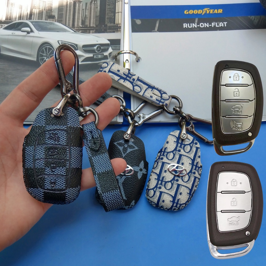 Bao da chìa khóa Hyundai Tucson,Hyundai i10,,Creta,Hyundai Elentra Sonata (HB Móc D)