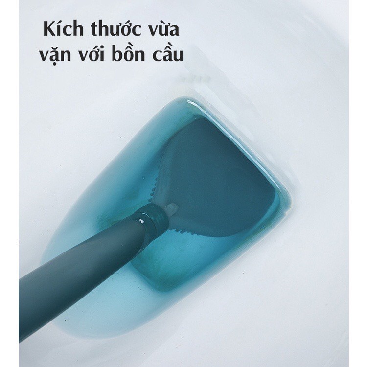 Chổi cọ toilet silicon thông minh có bình chứa xà phòng tiện dụng -Bàn chải chà rửa vệ sinh mọi ngóc ngách bồn cầu