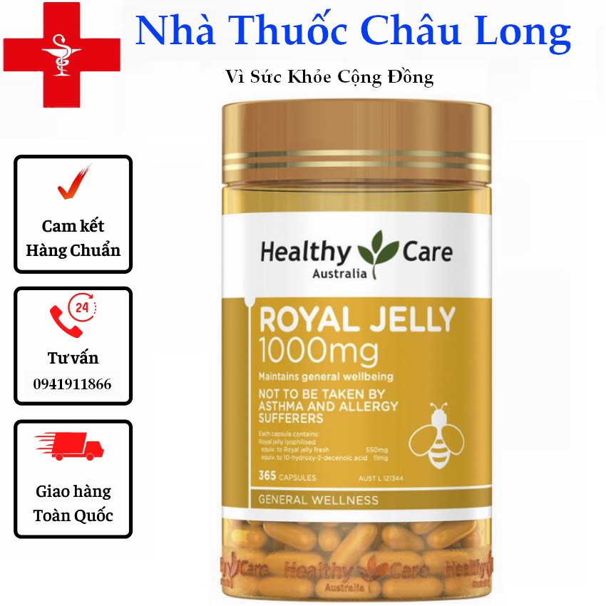 [Tem Chemist] Sữa ong chúa Healthy Care Royal Jelly 1000 365 viên