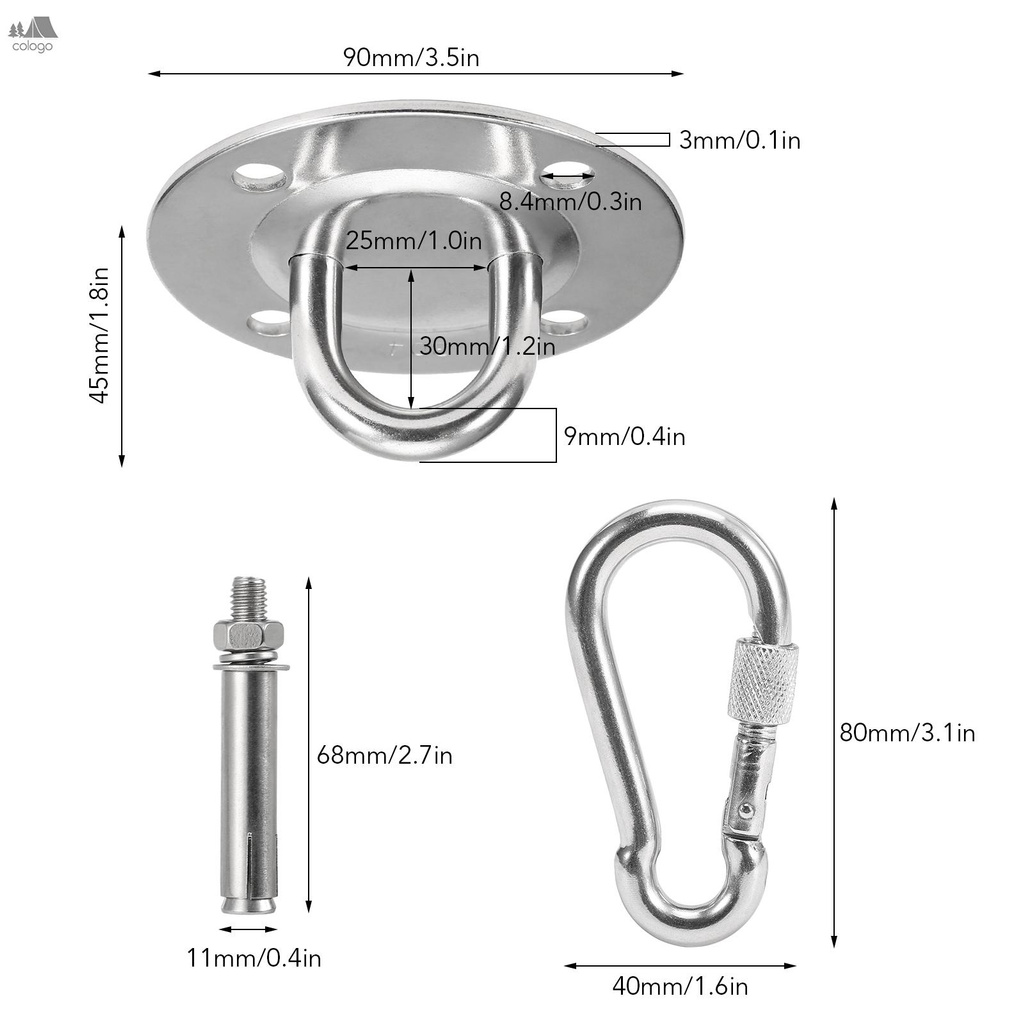 Móc Treo Võng Tập Yoga Gắn Tường Tiện Dụng 1102 Lb