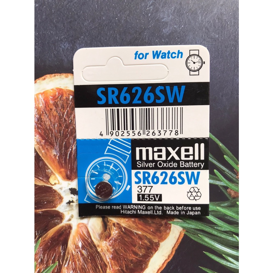 Vỉ 1 viên pin Maxell đồng hồ oxit bạc 626 AG4 SR626SW 377 chính hãng Nhật Bản Japan
