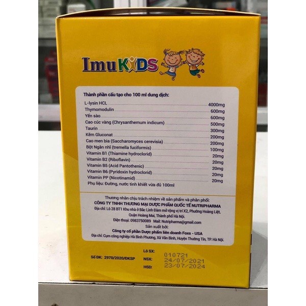 Imukids giúp trẻ ăn ngon, tăng đề kháng hộp 30 ống