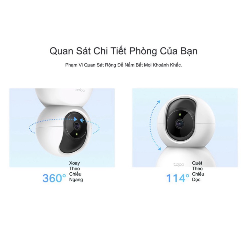 Camera wifi 360 độ TP Link Tapo C200 độ phân giải Full HD, cam xoay 360, phát hiện chuyển động, hồng ngoại ban đêm