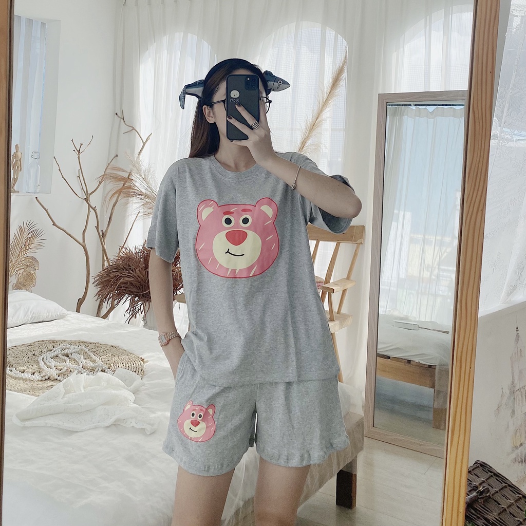Bộ đồ ngủ ,Đồ bộ nữ cộc tay mặc nhà thời trang in hình dễ thương - Chất liệu Cotton cao cấp - mã BC03