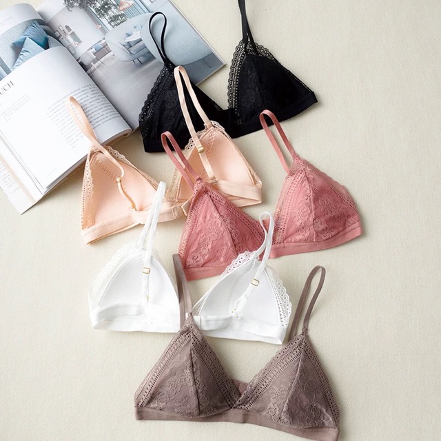 Áo Lót Bralette Ren Mềm Mút Liền Phong Cách Châu Âu mới B058