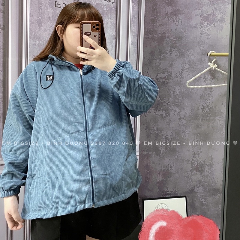 Ẽm Bigsize - Áo Khoác Bigsize đến 100kg Áo Form Rộng Nhung Tăm Size Lớn