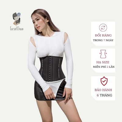 Đai nịt bụng giảm mỡ định hình eo thon Latex Corset Chuẩn Luxury 25cm