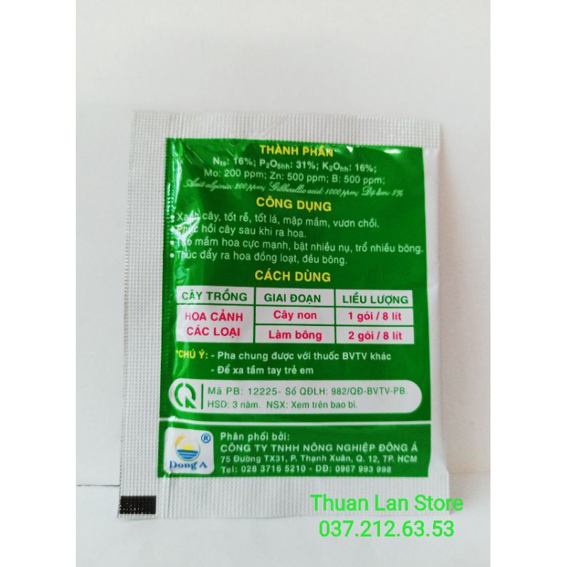 Phân Bón Kích Thích Ra Hoa Đồng Loạt Micro-Green 16-31-16 gói 10gr