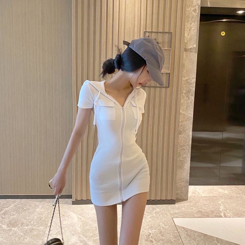 Đầm Ôm Tay Ngắn Có Nón Trùm Đầu Thời Trang Dành Cho Nữ | BigBuy360 - bigbuy360.vn