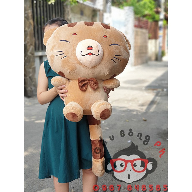 [MUA 2 TẶNG 1] Gấu bông mèo meng meng đuôi sọc khổng lồ thân 60cm không tính đuôi