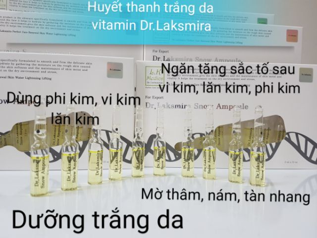 3 ống huyết thanh trắng da + 1 hũ kem tế bào gốc 4D Dr.laksmira