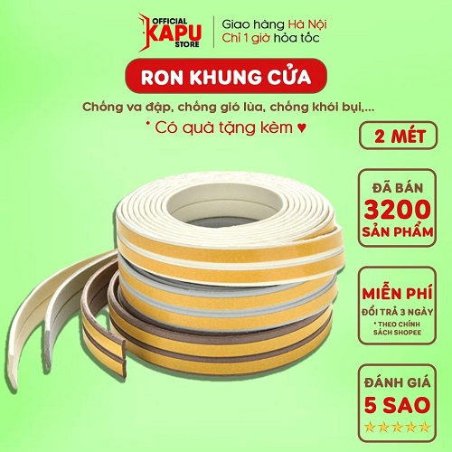 Nẹp xốp chống gió lùa 🔥FREESHIP🔥 ron khung cửa ngăn khói bụi, giảm tiếng ồn [2 MÉT] KAPU