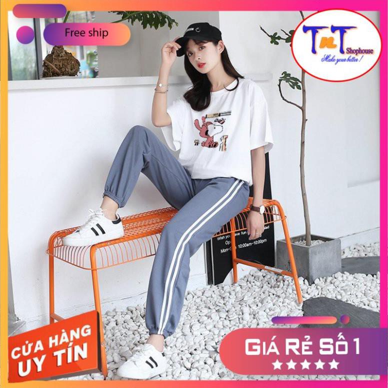 [GIÁ GỐC] S10 Set Đồ Thể Thao Năng Động Unisex Quần Jogger Phối Thun Unisex Gấu Tai Dày Có Big Size