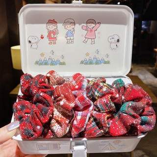 Scrunchies dây buộc tóc vải đón Noel, đón Tết mẫu mới nhất - có ảnh thật