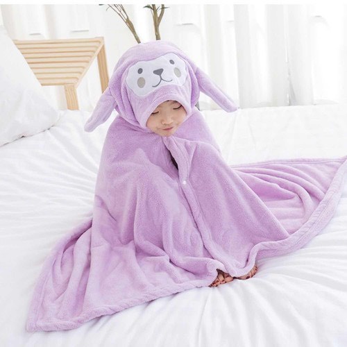 Áo choàng tắm cho bé, khăn tắm có mũ, dùng làm khăn choàng cho bé khi ra ngoài - Hobi Store