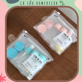 Bộ Chiết Mỹ Phẩm Trơn Không Hình Du Lịch Công Tác Vòi Xịt Kèm Muỗng Chiết