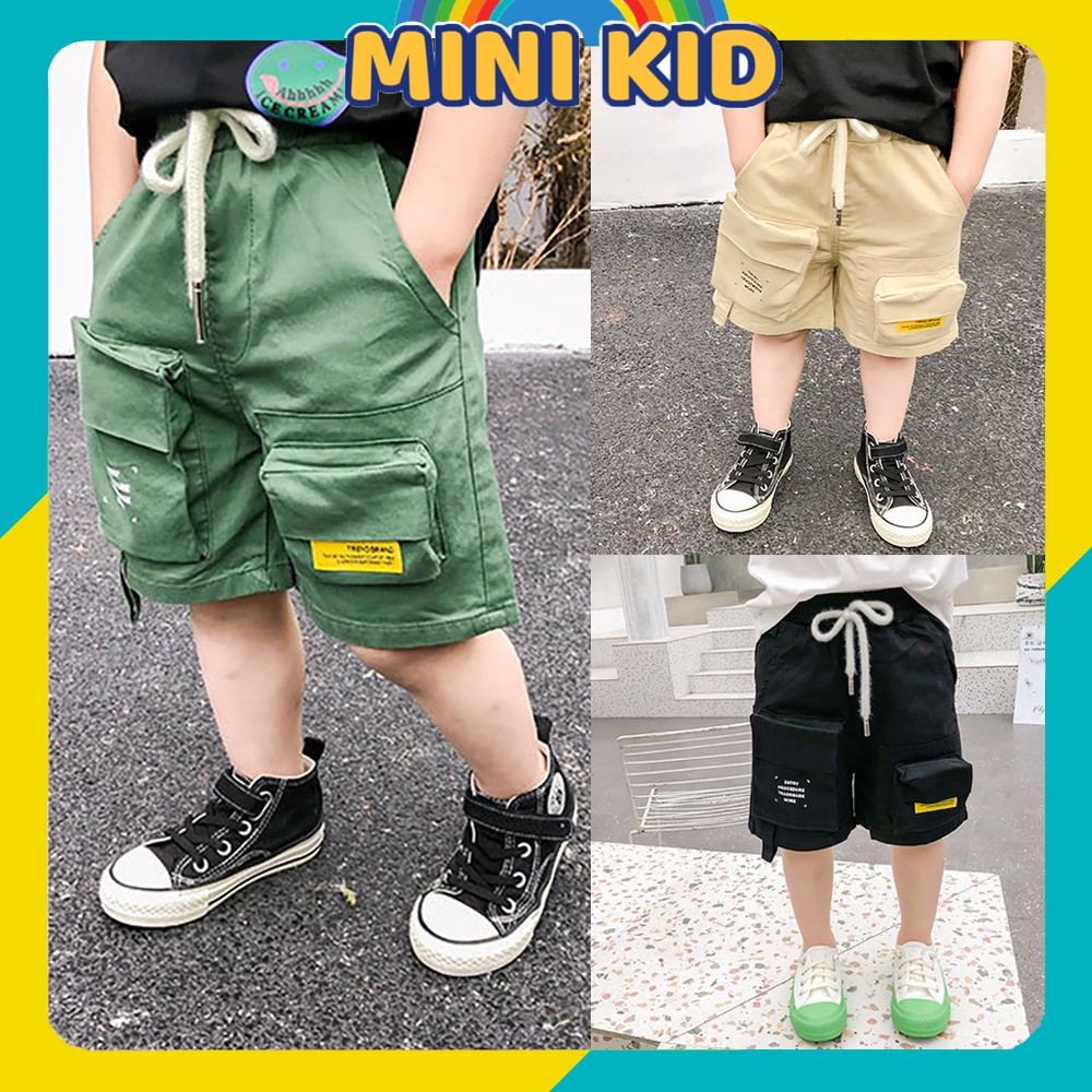 Quần Short Túi Hộp Chất Kaki Cho Bé Trai và Bé Gái size 8-23kg