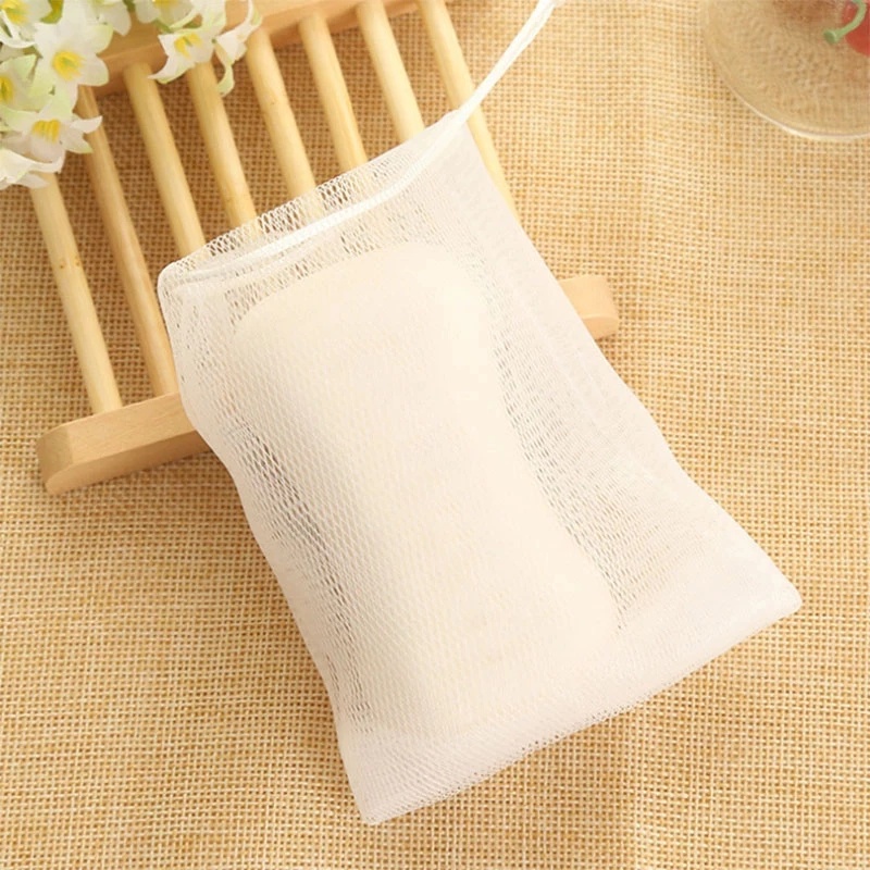 Túi lưới đựng xà phòng tạo bọt cỡ nhỏ có dây rút thân thiện với làn da