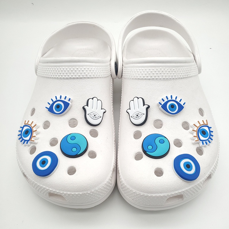 Mặt Charm Hình Đôi Giày Crocs Bằng PVC Trang Trí Lỗ Giày Cho Trẻ Em