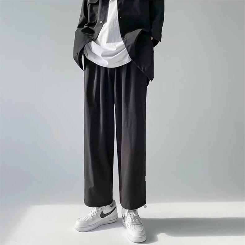 Quần Dài Màu Trơn Dáng Rộng Thoáng Khí Phong Cách Hàn Quốc Thời Trang Cho Nam