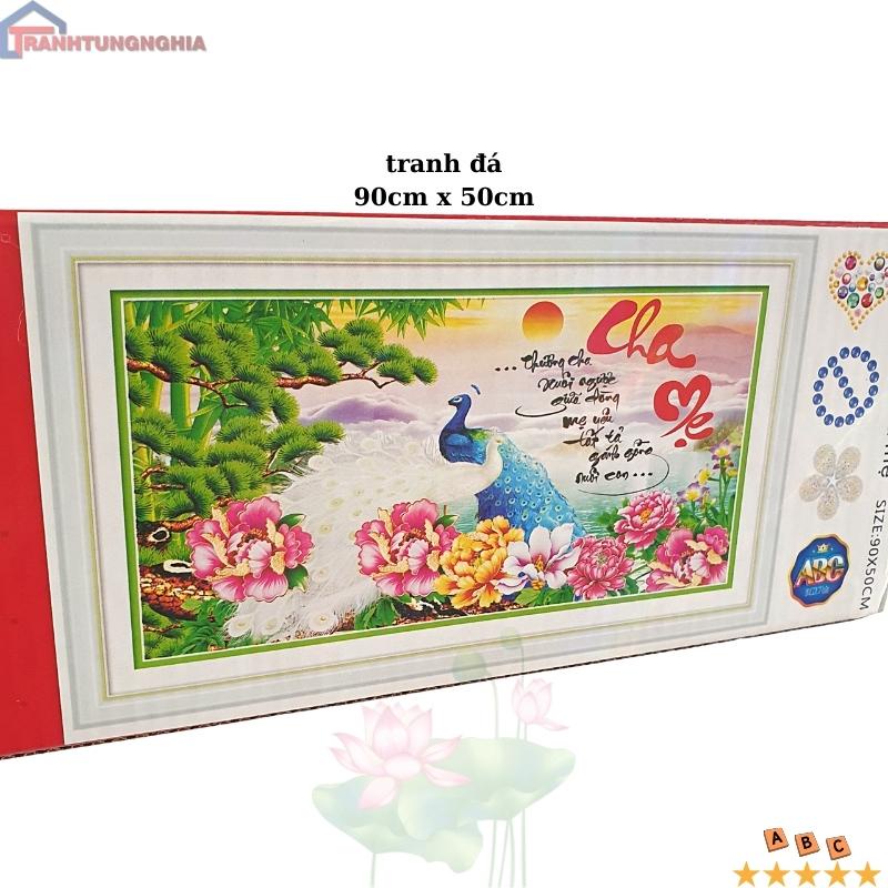 Tranh đính đá, tranh thêu chữ thập cha mẹ