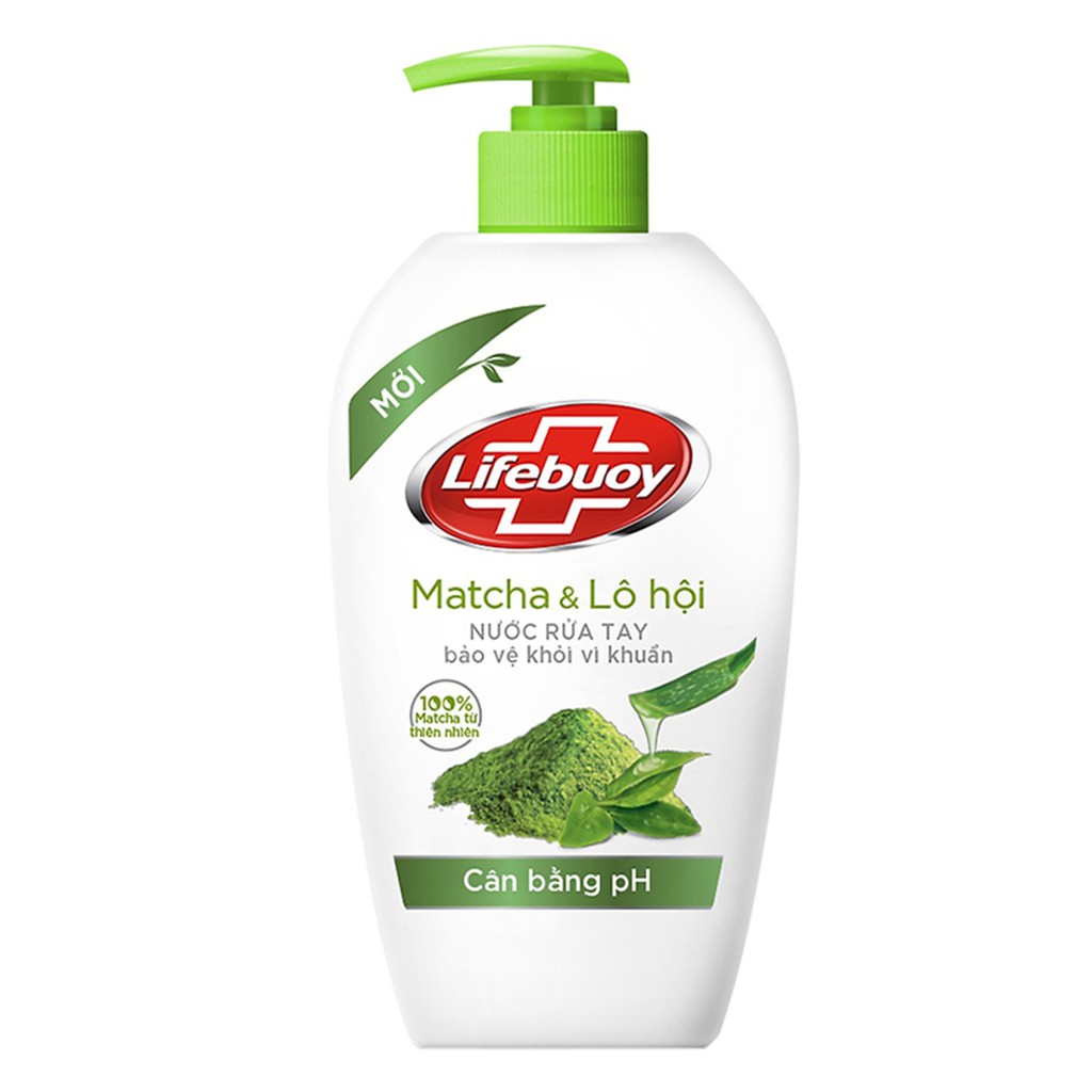 Nước Rửa Tay Lifebuoy Thiên Nhiên Than Hoạt Tính/Matcha Lô Hội 500g