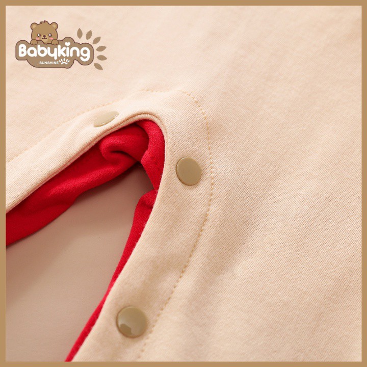 BodySuit giáng sinh noel cho bé ,áo liền quần dễ thương dài tay kiểu nai đỏ cho bé (2061),cotton 100%, Aiueo Nhật.