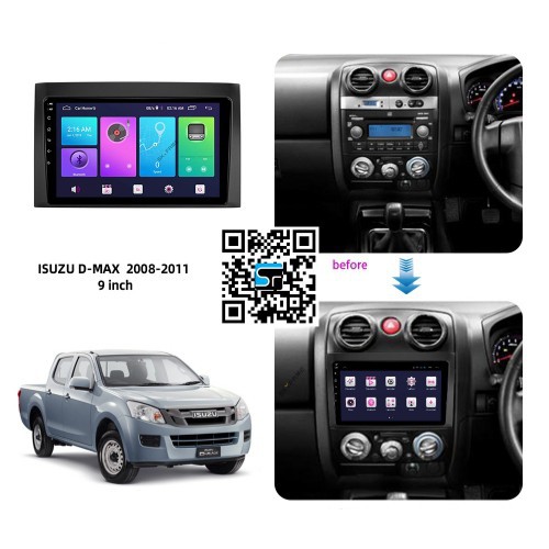 MÀN HÌNH MẶT DƯỠNG CHO XE ISUZU D MAX - D MUX  2008-2011 JACK NGUỒN ZIN HỔ TRỢ LẮP ĐẶT