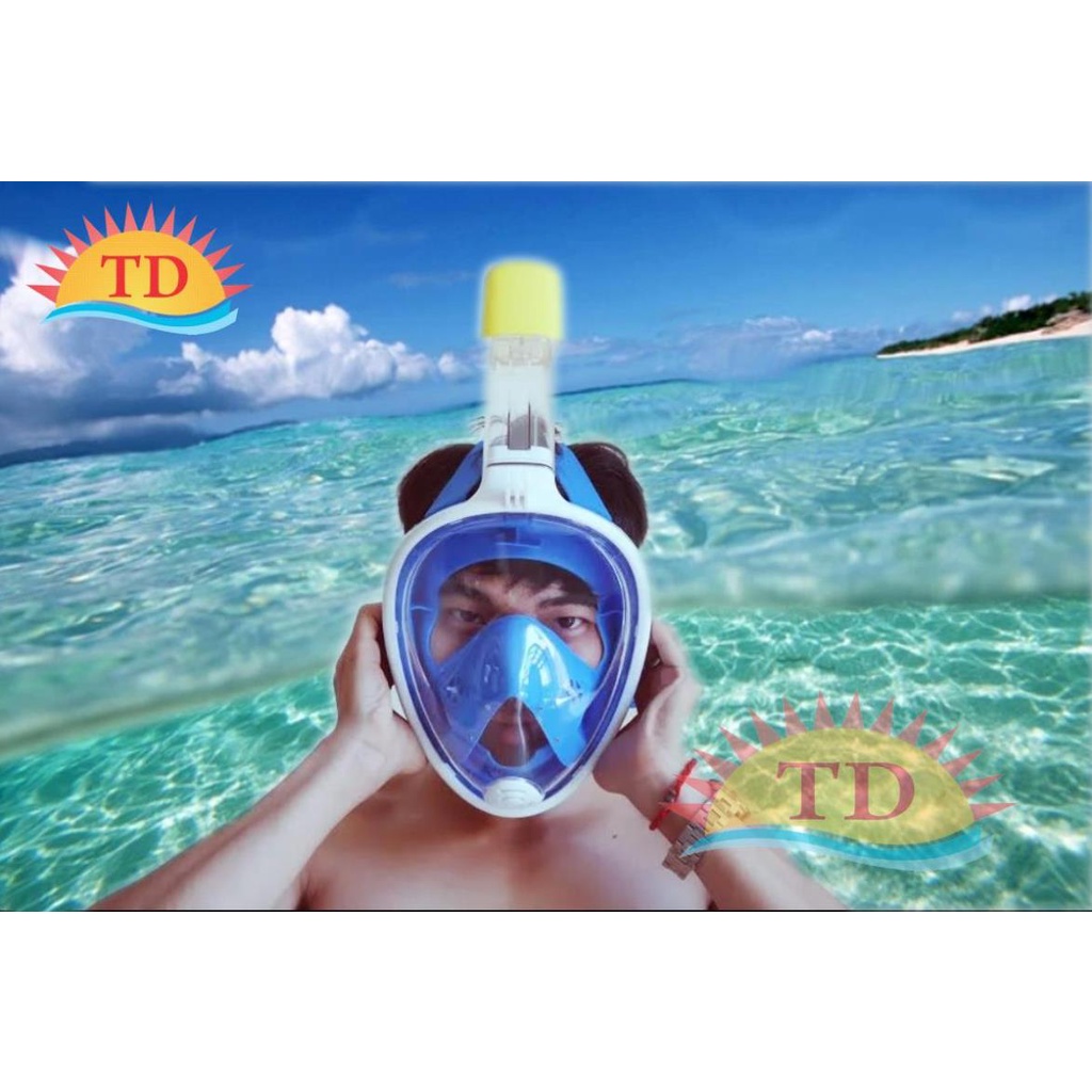 Mắt kính bơi Full Face Kèm Ống Thở Hỗ Trợ Gắn Camera Chống Nước Hiệu Quả (2 size người lớn và trẻ em)