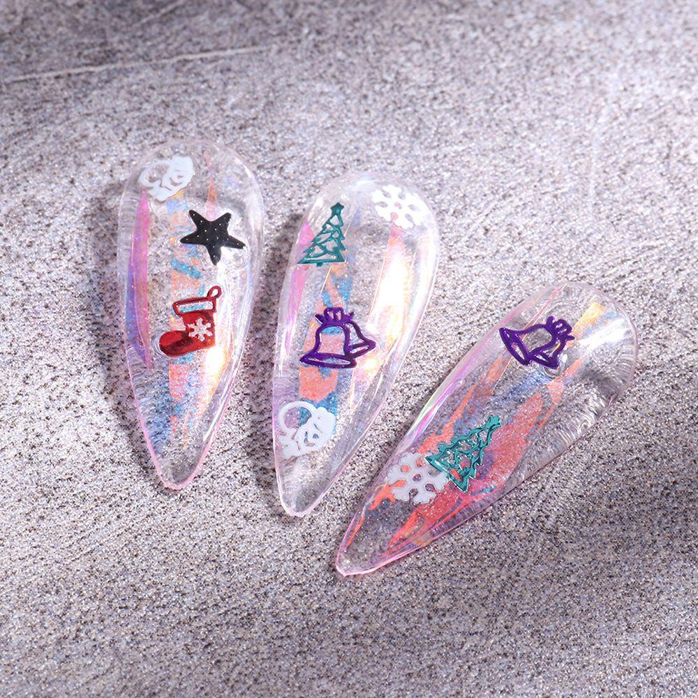 Hộp Sequin Lấp Lánh Dùng Trang Trí Móng Nghệ Thuật Dịp Giáng Sinh|Phụ Kiện Kim Sa 3D Lấp Lánh Tự Trang Trí Móng Tay Cho Nữ
