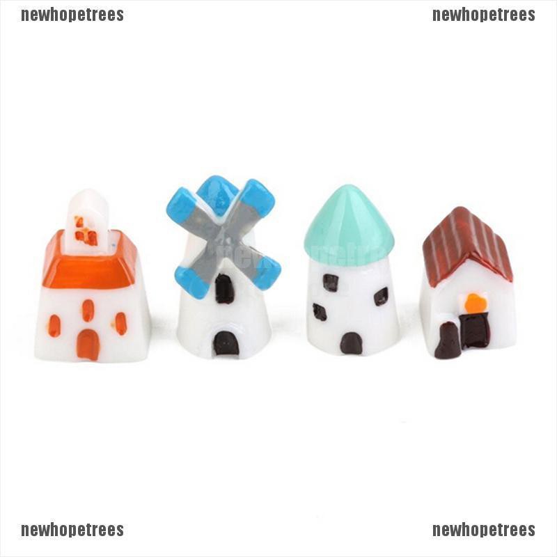 Set 4 đồ trang trí cối xay gió mini trang trí sân vườn/ nhà búp bê