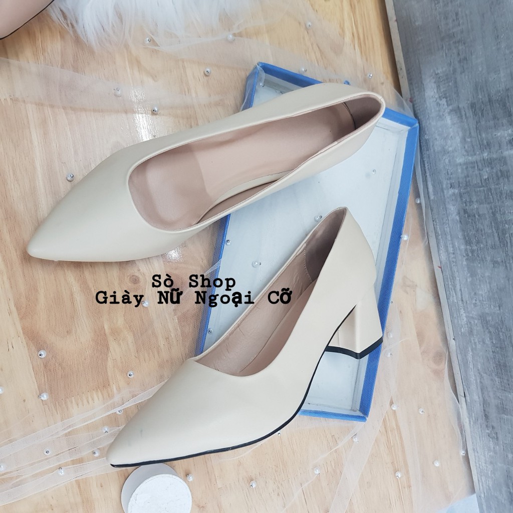 Giày Ngoại cỡ Size 40-44 Cao Gót Mũi Nhọn 5cm Big Size - GN001