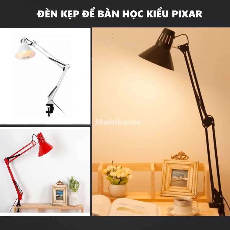 Đèn kẹp cổ điện chóa tam giác sang trọng, đèn pixar decor