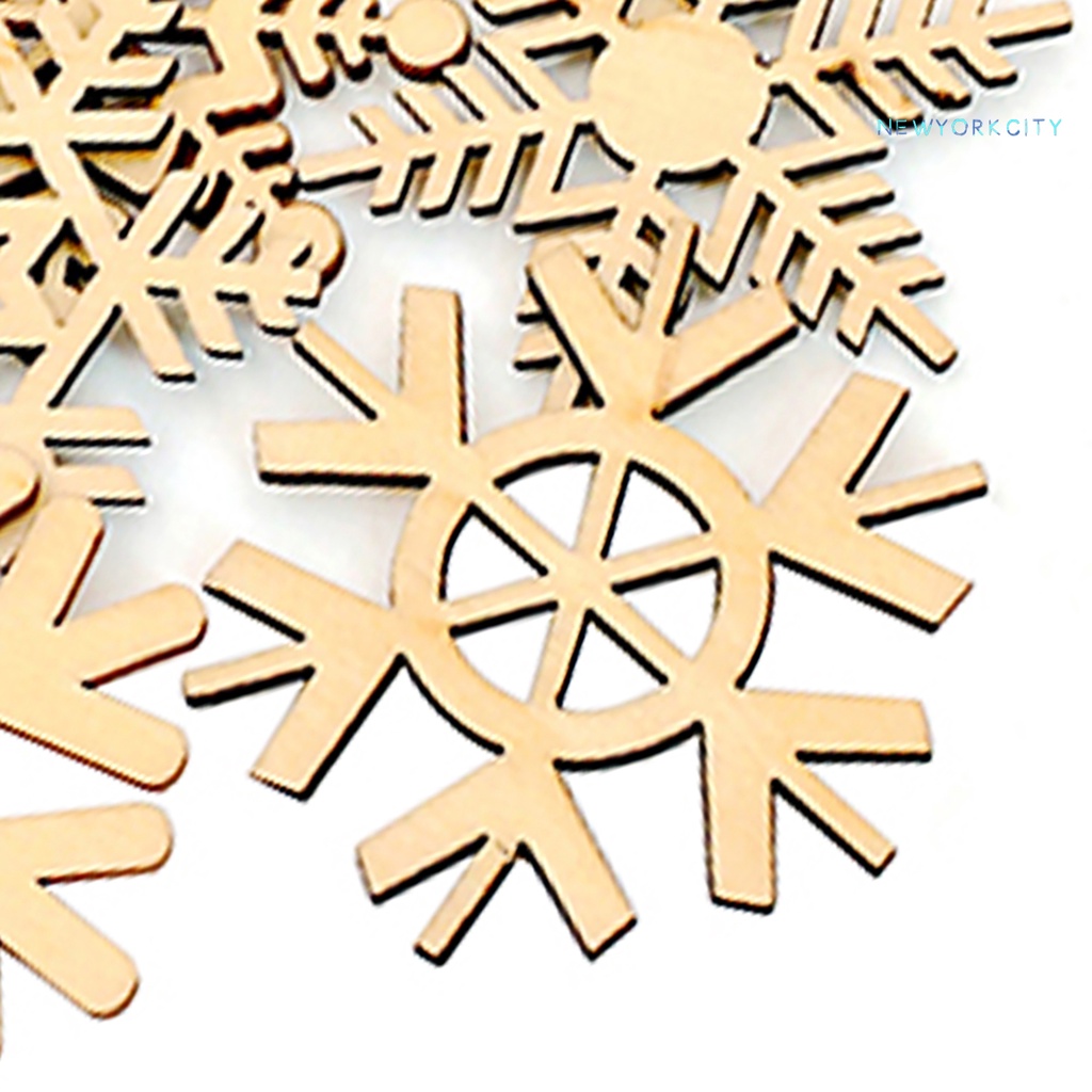 Bộ 10 bông tuyết bằng gỗ trang trí giáng sinh